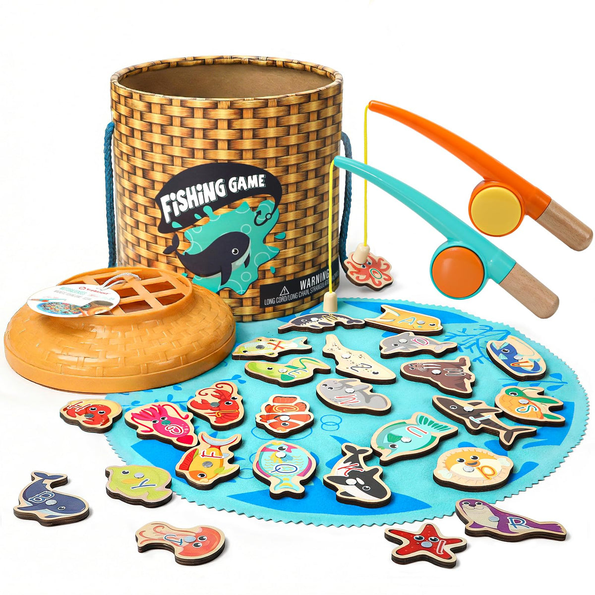 TOP BRIGHT Montessori Fishing Game poles for toddlers promote safe, coordinated play for toddlers.