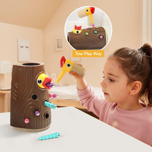 TOP BRIGHT toddlers feeding worms image highlighting hand-eye coordination