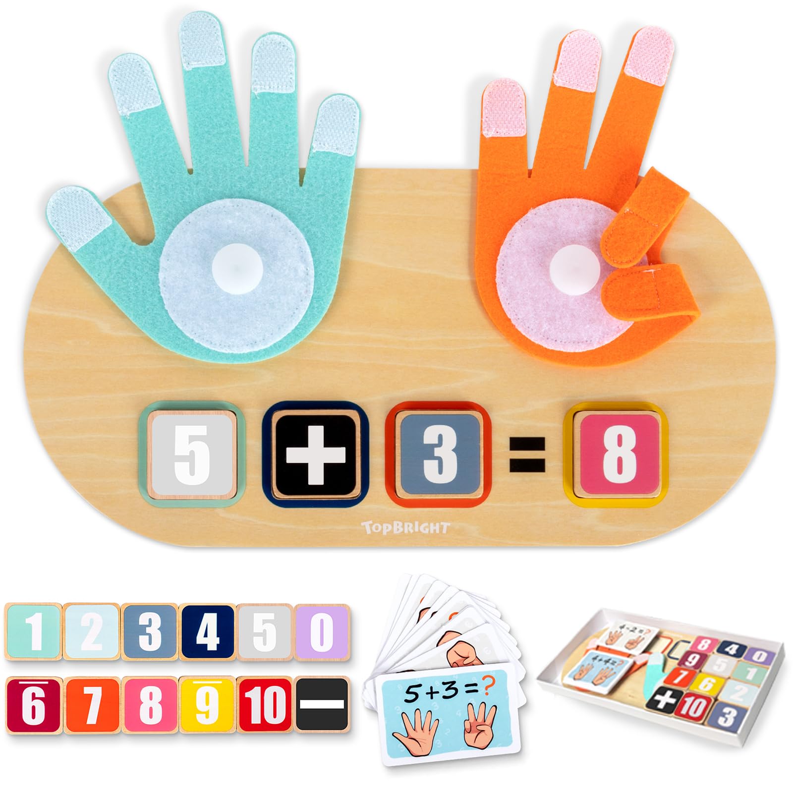TOP BRIGHT Number Blocks Tray supports organized counting practice and fine motor focus.