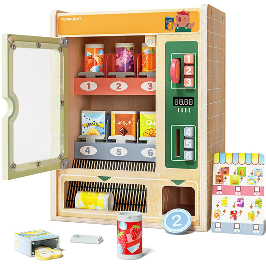 TOP BRIGHT Vending Machine Play Set front view for imaginative pretend shopping.