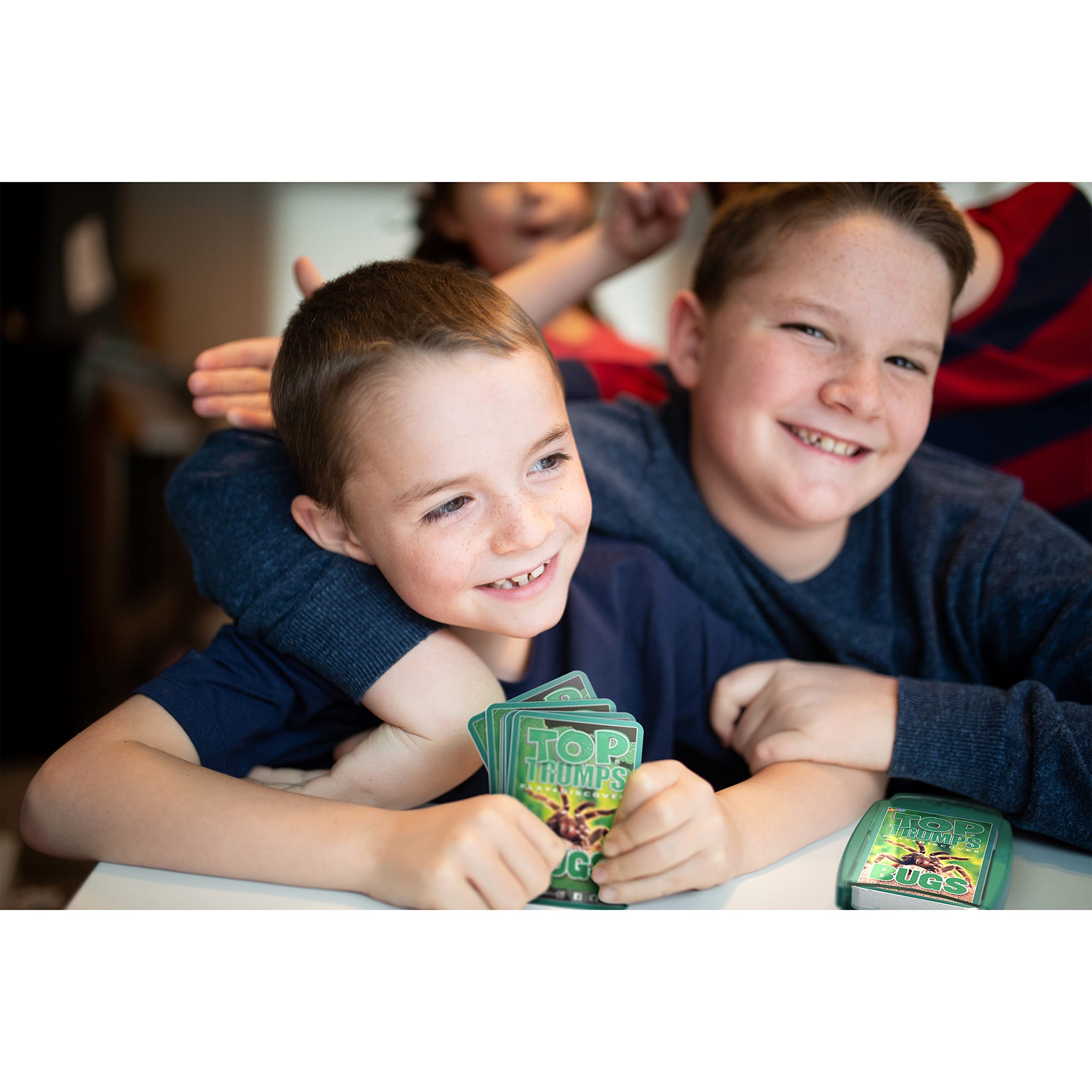 Top Trumps Bugs Classics cards spread in play, easy comparison for friends