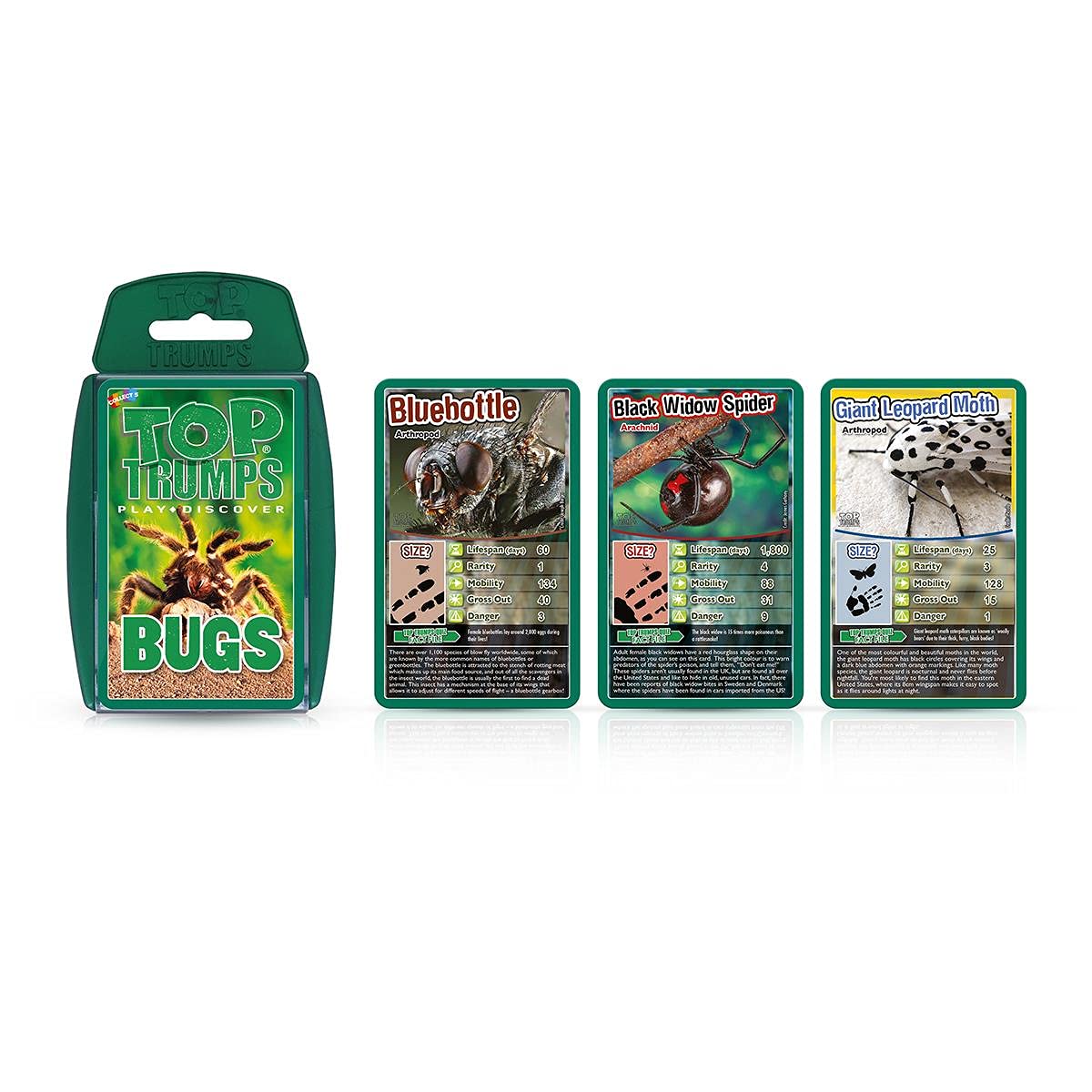 Top Trumps Bugs Classics ladybird card, reveals lifespan and common traits