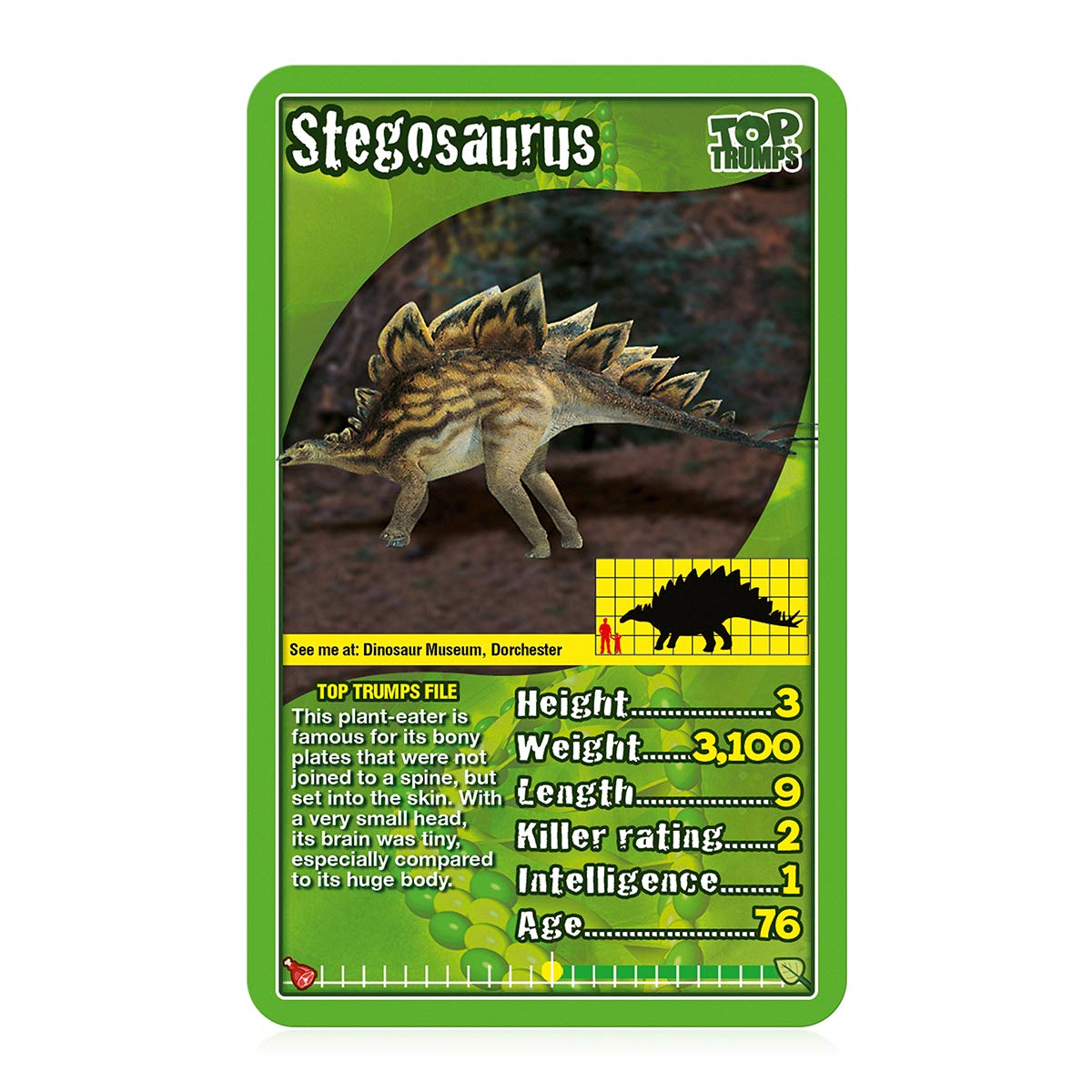 Top Trumps Dinosaurs Classics Triceratops artwork showcases shield-like horns