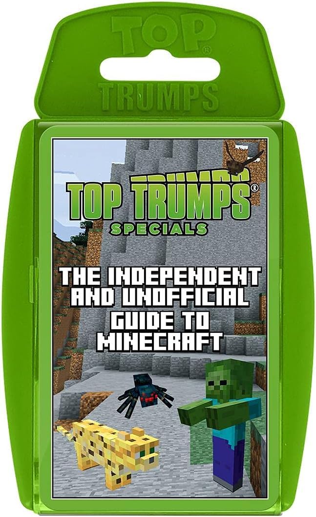 Top Trumps Minecraft card pack laid out for family game night—fun learning and quick thinking.