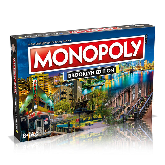 Top Trumps Monopoly Brooklyn Edition game board featuring Brooklyn landmarks for family nights