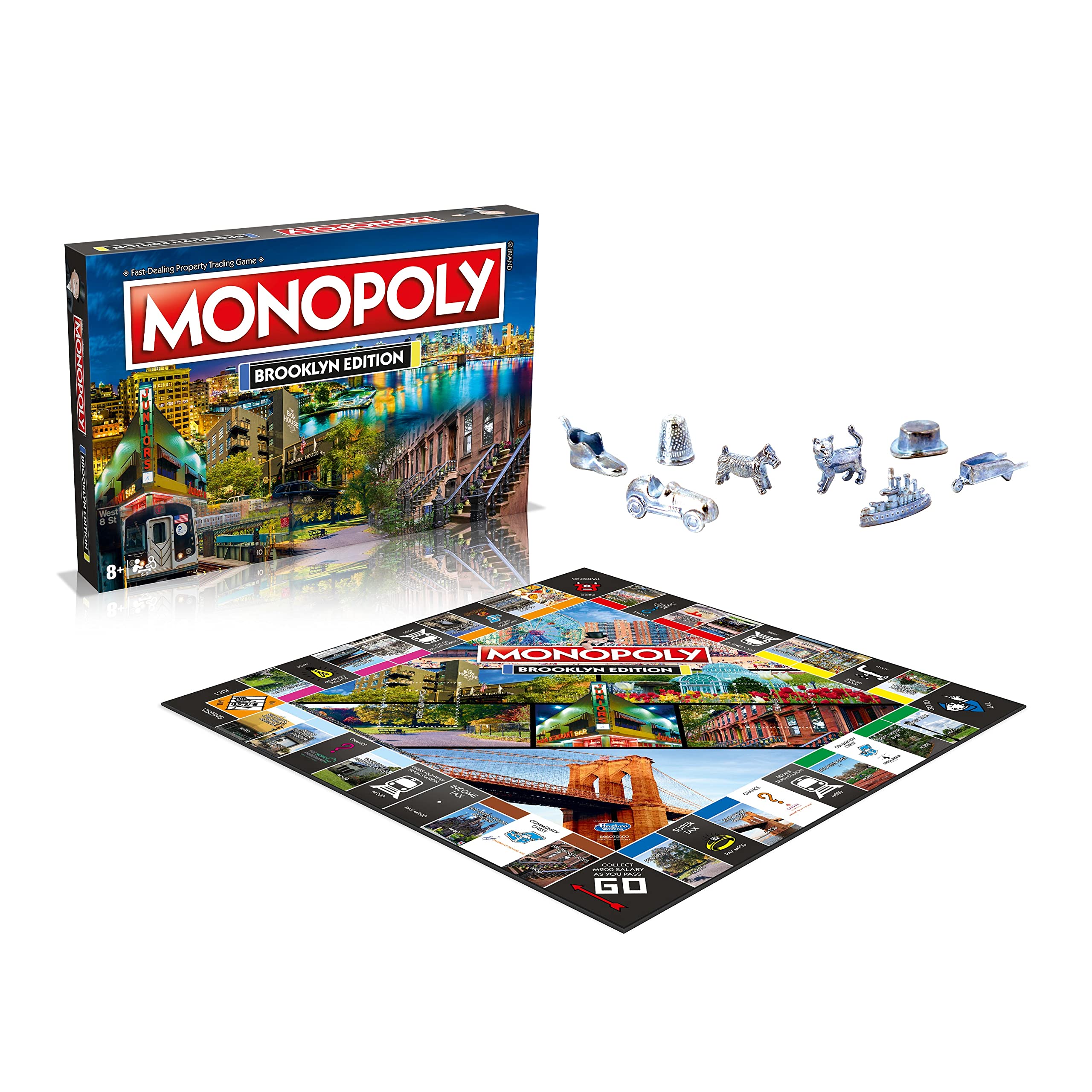Monopoly Brooklyn Edition map artwork highlights neighborhoods for immersive play