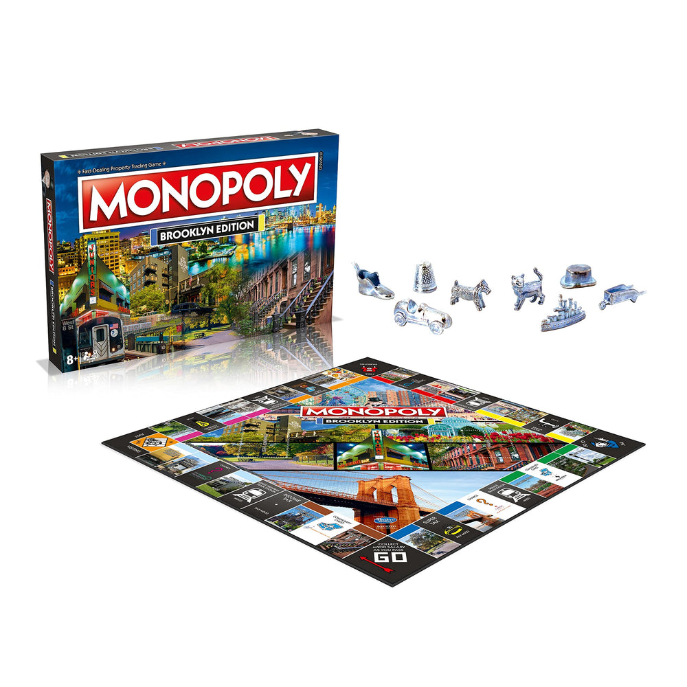 Monopoly Brooklyn Edition map artwork highlights neighborhoods for immersive play