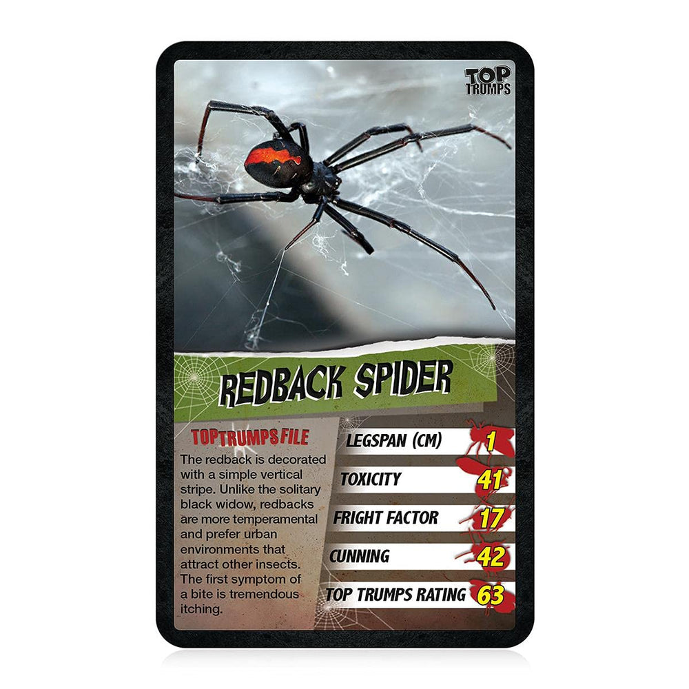 Top Trumps Spiders Classics goliath-bird-eater-card highlights large leg span