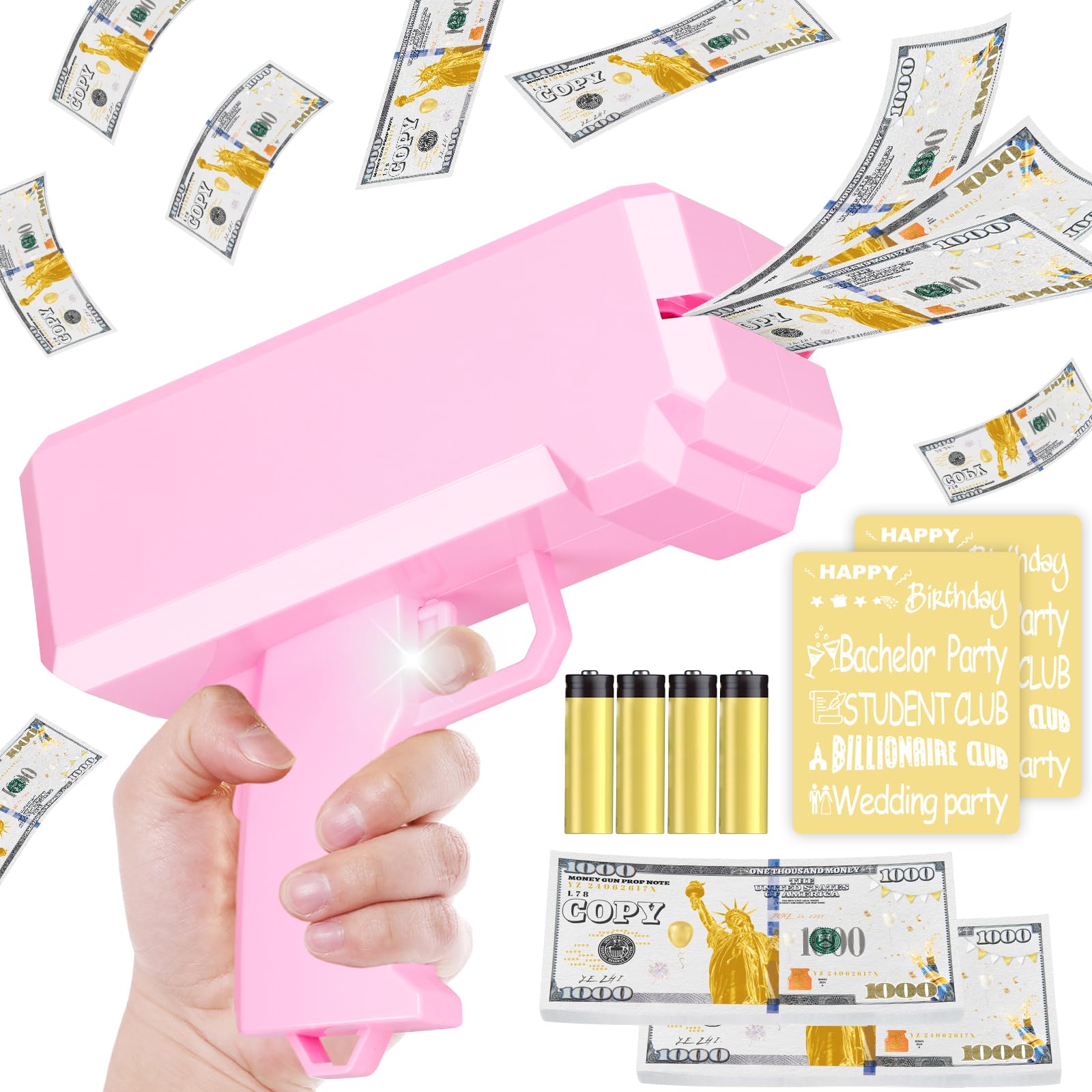 Topchild money gun rain action with paper money shower for parties