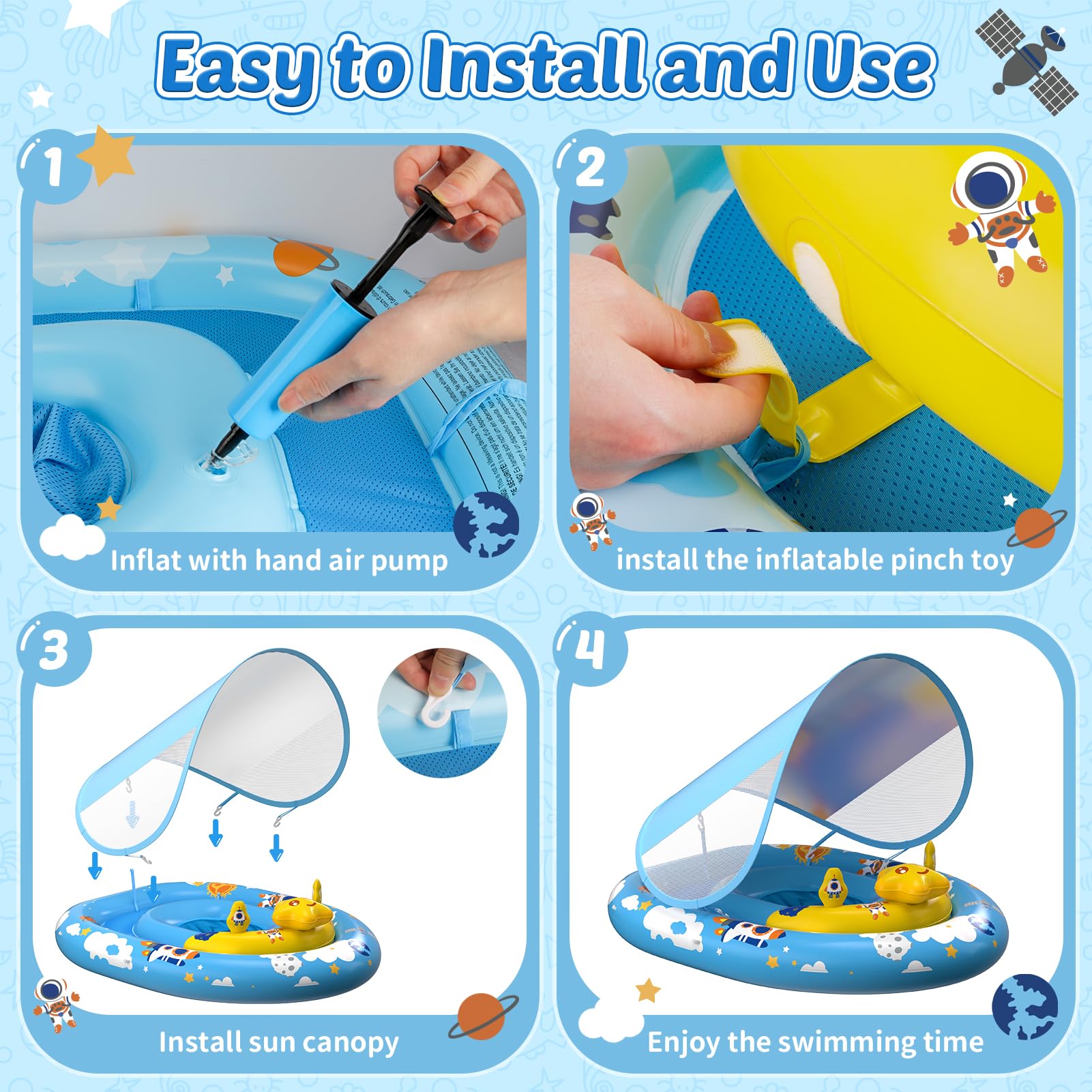 TOPCHASE portable baby pool float for beach, pool, and travel use.