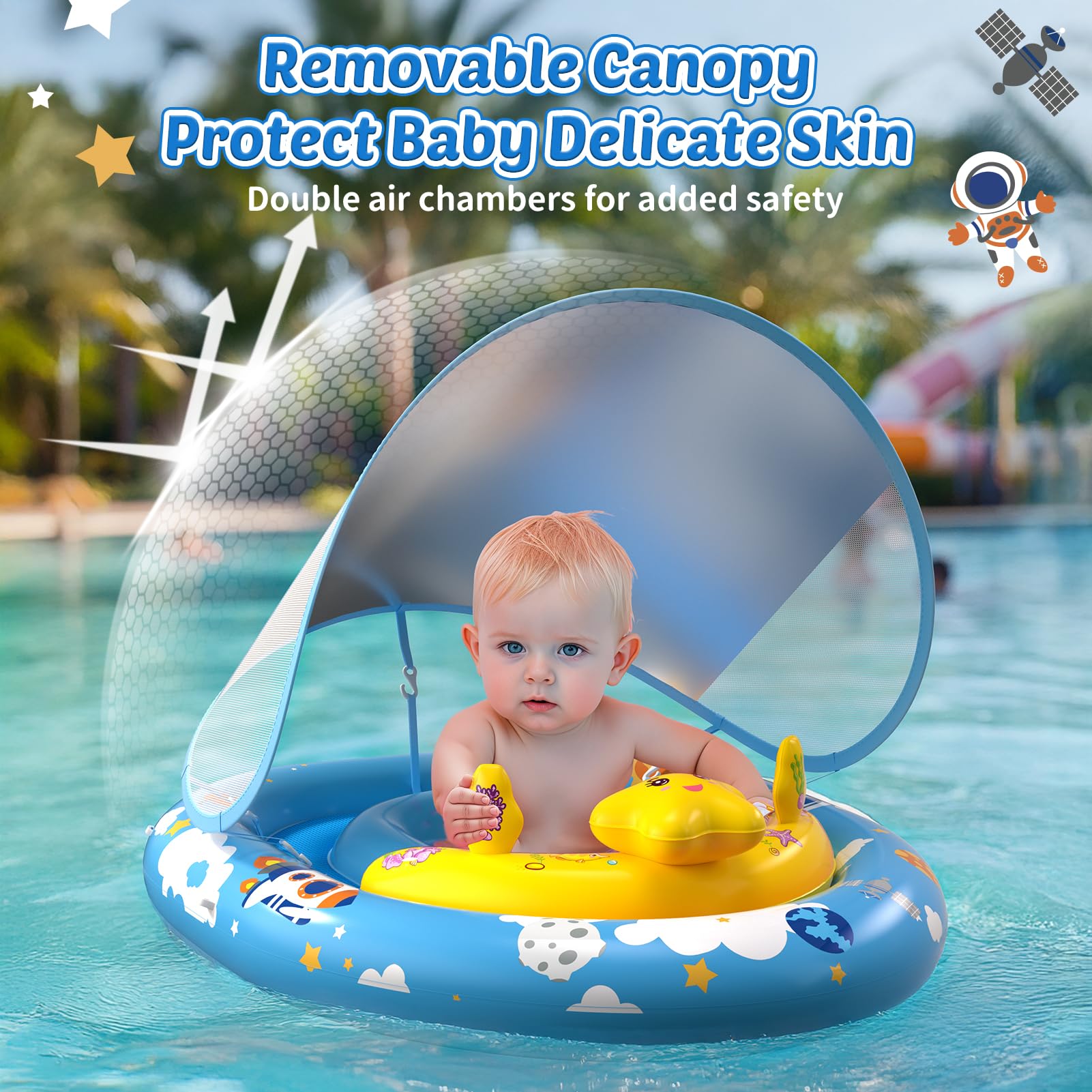 TOPCHASE safety seat design keeps baby secure and comfortable in water.