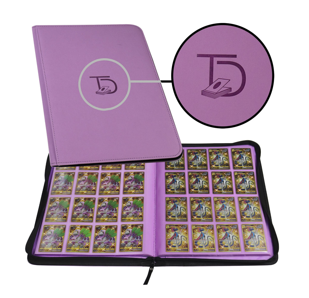 TopDeck 1000 Card Binder in purple with side-load pockets for secure card storage