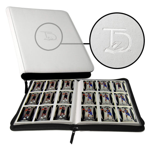 TopDeck 500 Card Ringless Zip Binder Pro front view with 9-pocket sleeves for organized access