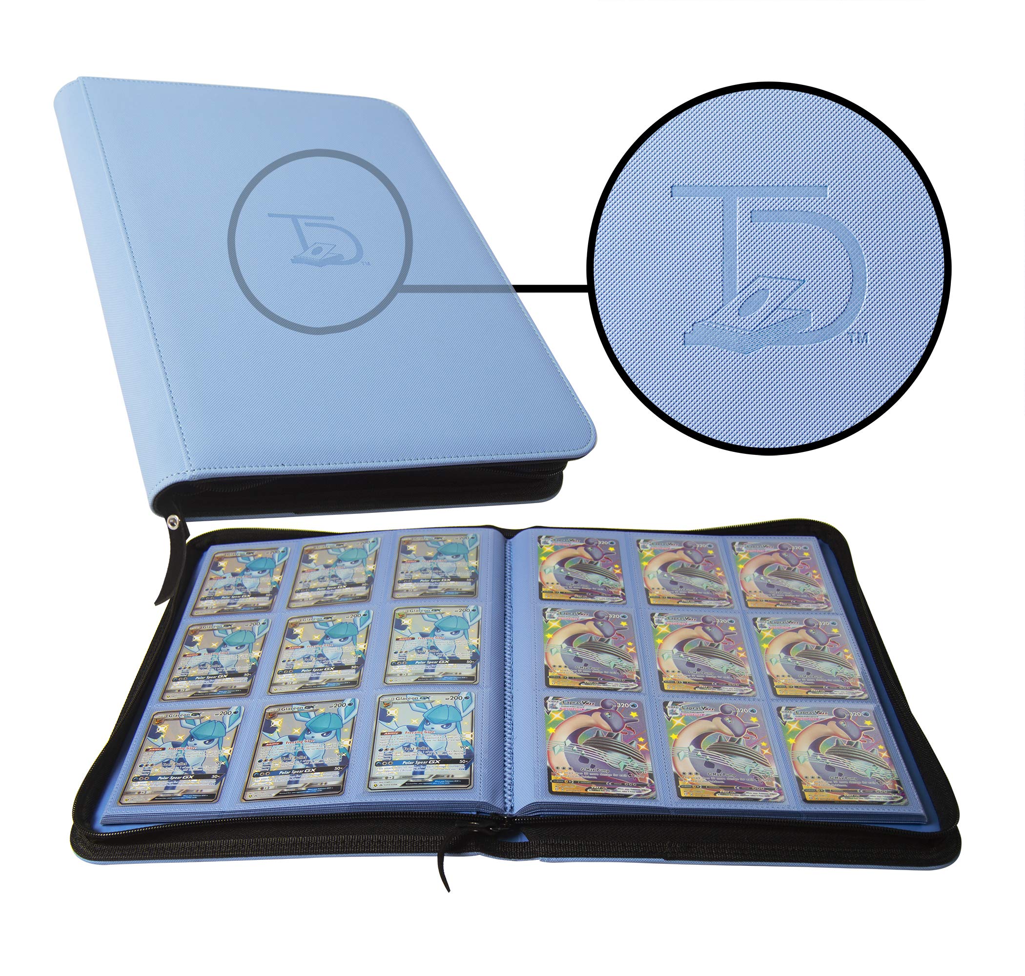 TopDeck blue binder exterior highlighting a stylish, accessible card storage solution.