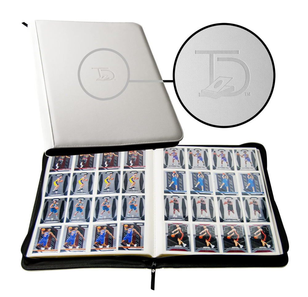 TopDeck TCG Binder White side-loading pockets store cards securely for quick viewing.