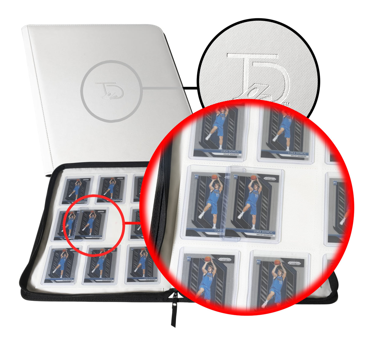 TopDeck binder white cover with 9-pocket pages protects 200+ cards.
