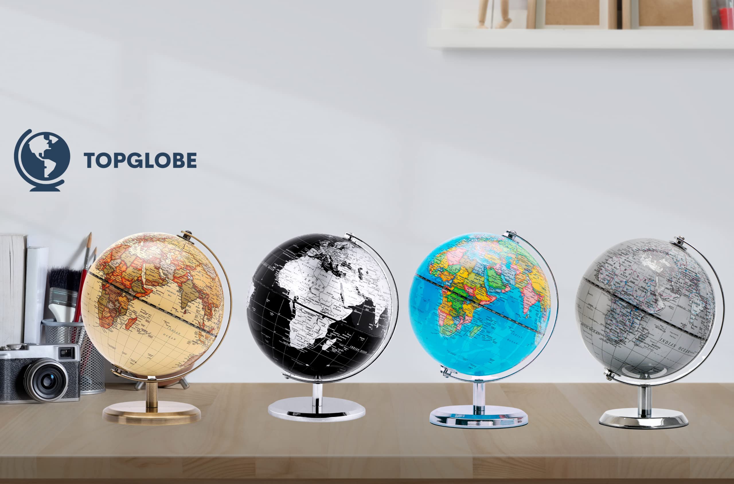 Topglobe high-quality ink ensures legible country names on the globe