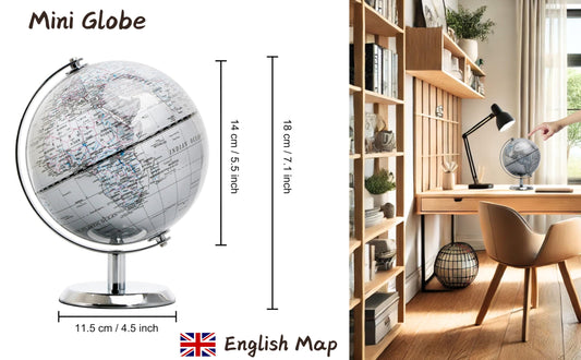 Topglobe stainless-steel arc and base provide durable, modern support