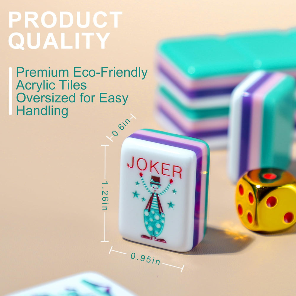 Topmahjing 100-color chips add vibrant wagering options and a complete feel.
