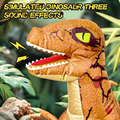 TOPMVP dino RC toy close-up on sound button for action play