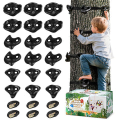 TOPNEW Ninja tree climbing holds 18pcs provide secure grip for backyard climbs.
