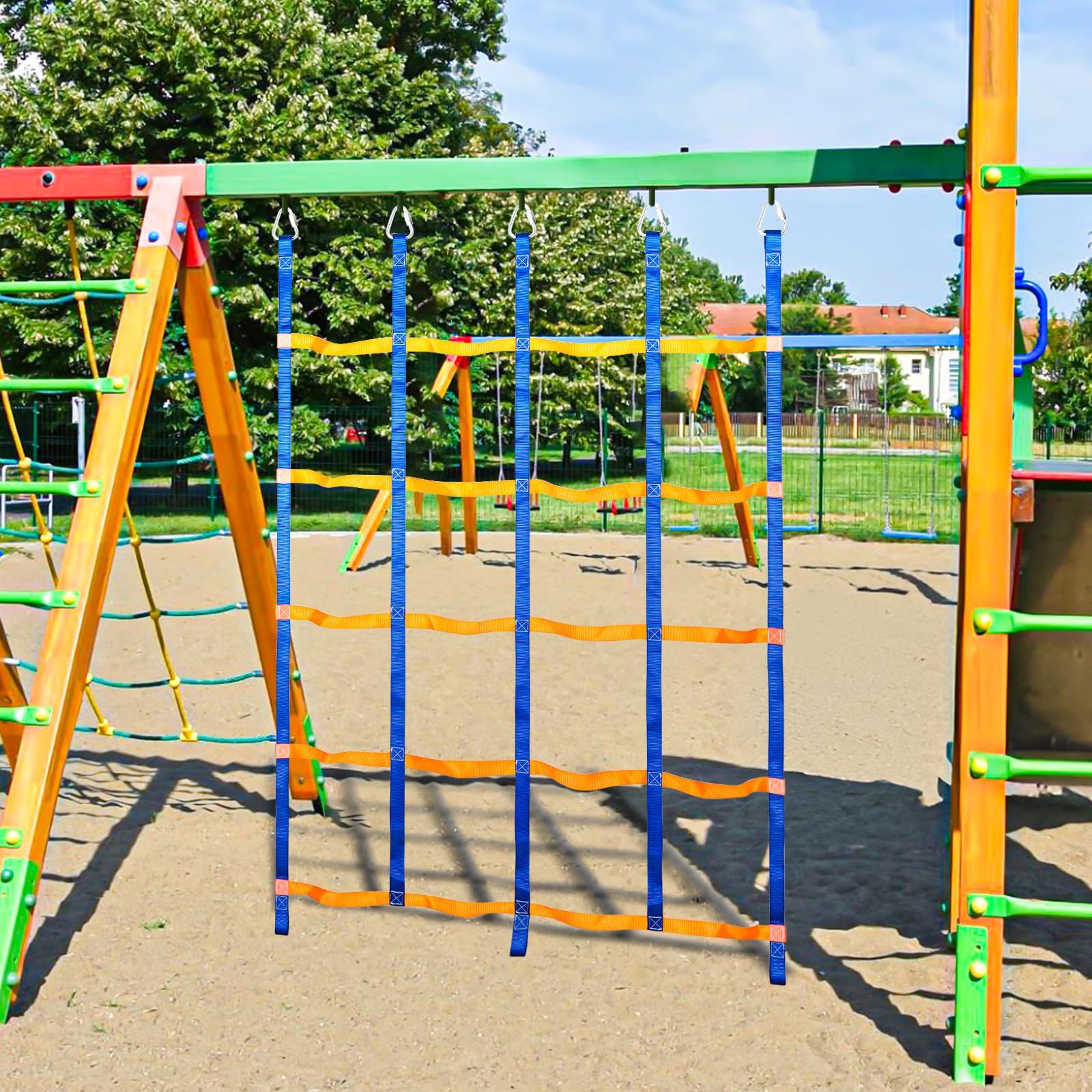 Rope ladder design supports agility and confidence during play.