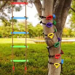 TOPNEW tree climbing holds set with textured grip for safe climbing practice