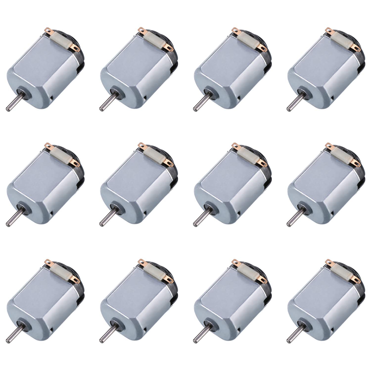 Topoox 12-pack 3V DC motor close-up, compact size for small builds.