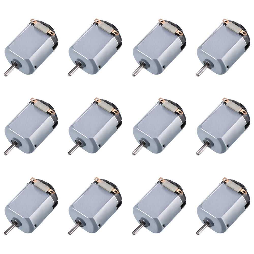 Topoox 12-pack 3V DC motor close-up, compact size for small builds.