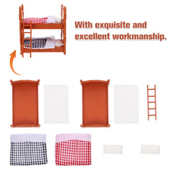 TOPPERFUN miniature bed with pillows and quilts enhances cozy bedding in dioramas