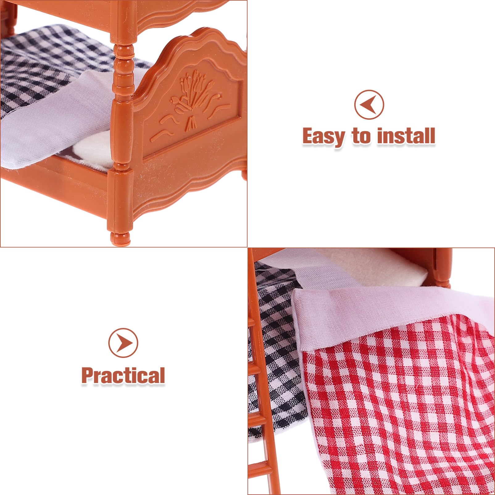 TOPPERFUN PVC dollhouse bed set provides durable decorative furniture for displays