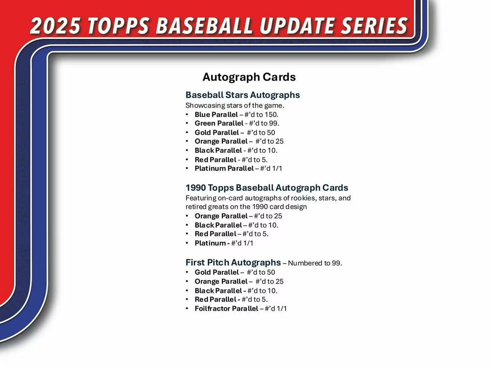 Topps 2025 Update Series hanger exclusive parallels highlight