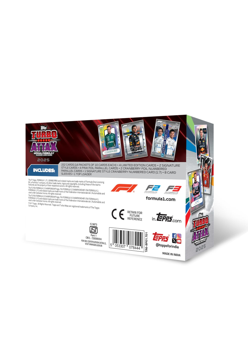 Topps Turbo Attax 2025 card spread highlights diverse parallels and legends.