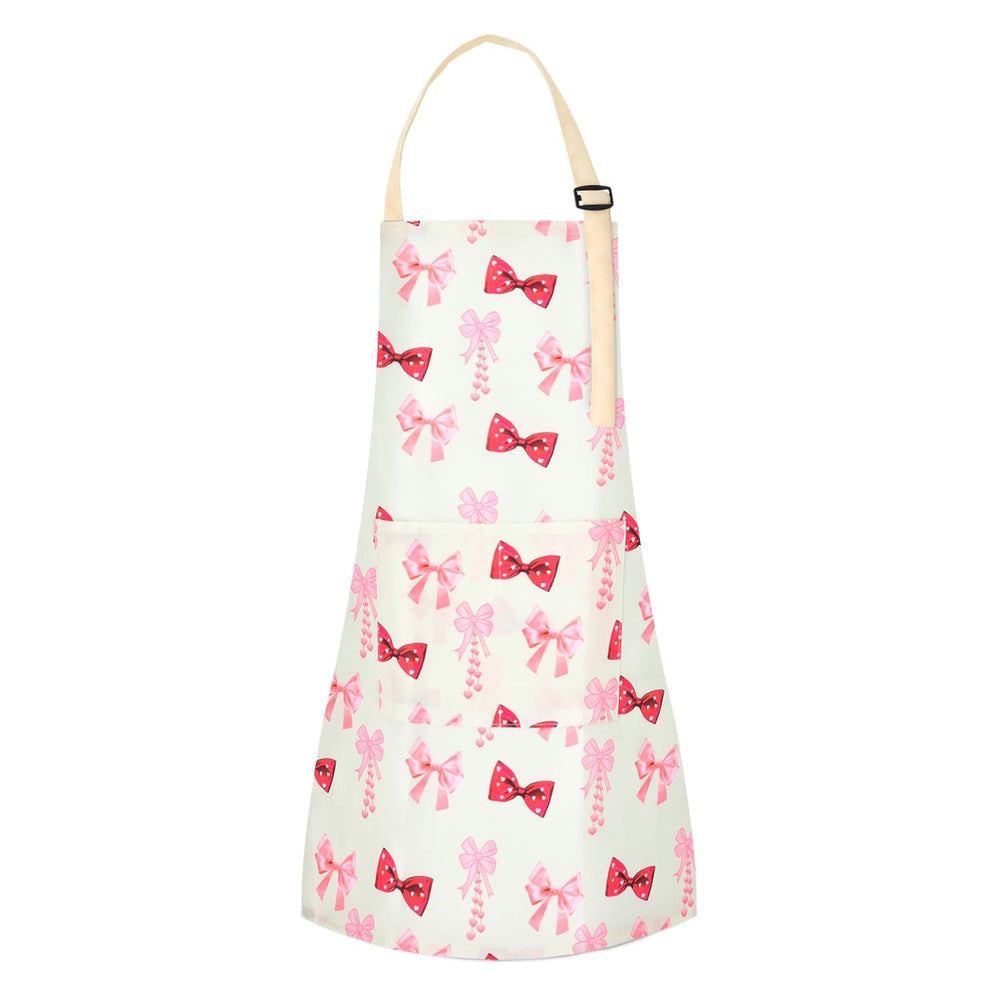 TopWays cartoon canvas kids apron with bow front for creative cooking