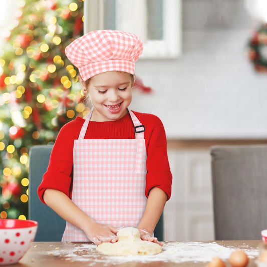 TopWays Kids Chef Hat pink with elastic band for secure, comfortable fit