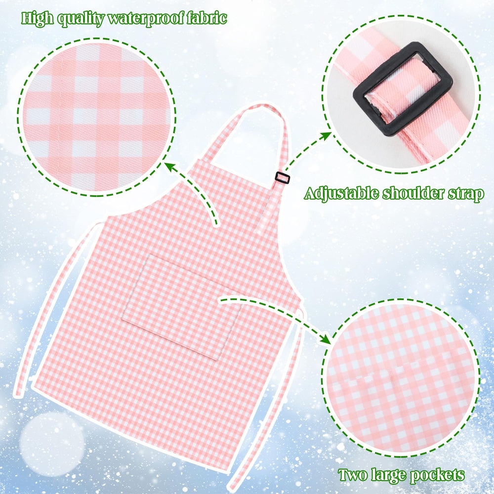 TopWays Plaid-design kids apron adds fun to painting and baking activities