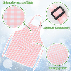 TopWays Plaid-design kids apron adds fun to painting and baking activities