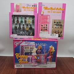 TOPWRAPS Gloria wine Hutch neatly stores tiny bottles for pretend parties.