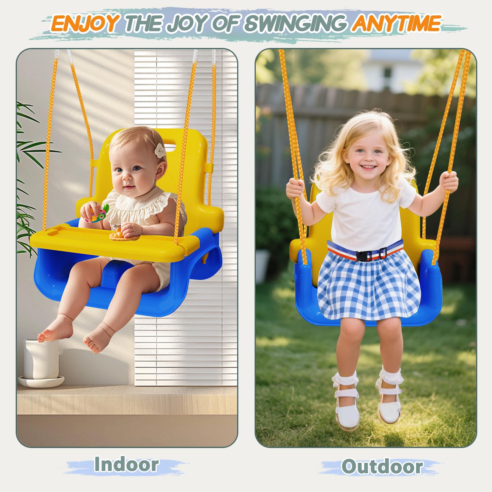 TOREVSIOR indoor-outdoor use supports play anywhere at home or in the yard.