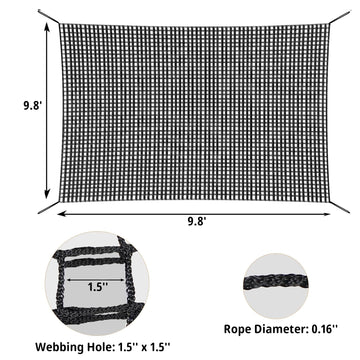 Close-up of reinforced edge on the Toriexon net for secure hanging