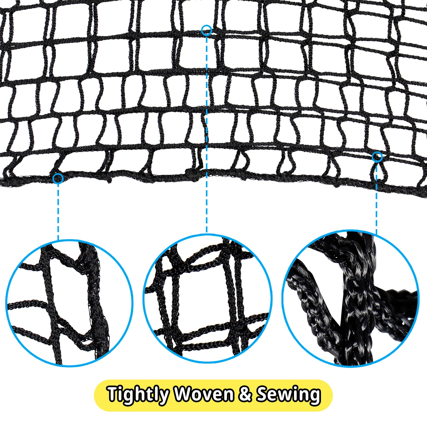 Net stretched across a play area for kids' swings and play