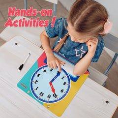 Torlam 12-inch analog clock helps visualize elapsed time concepts.