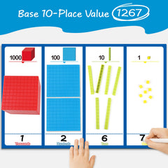 Torlam Base Ten 10-unit rods visualize tens and regrouping.
