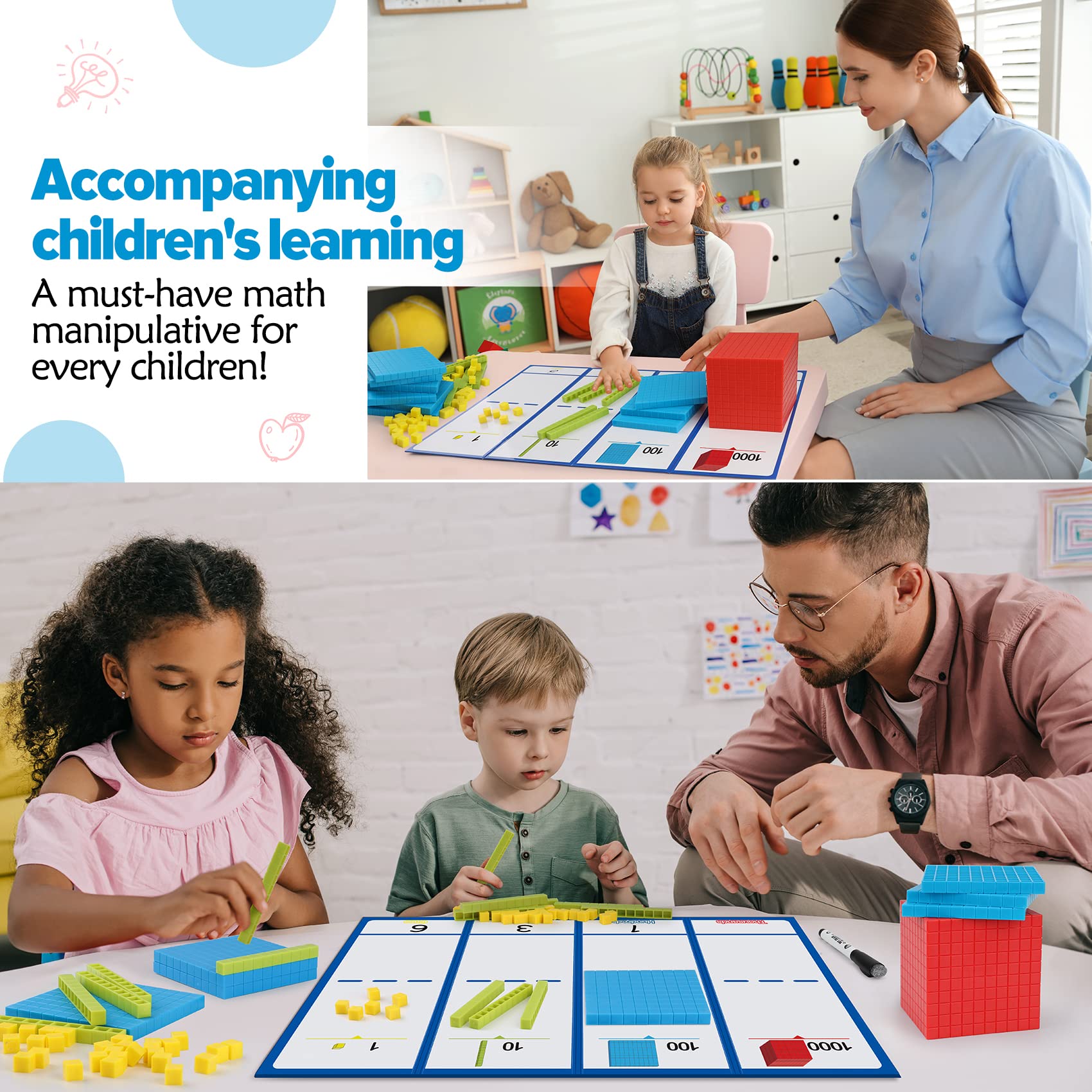Torlam Compact base ten set is sturdy and easy to store.