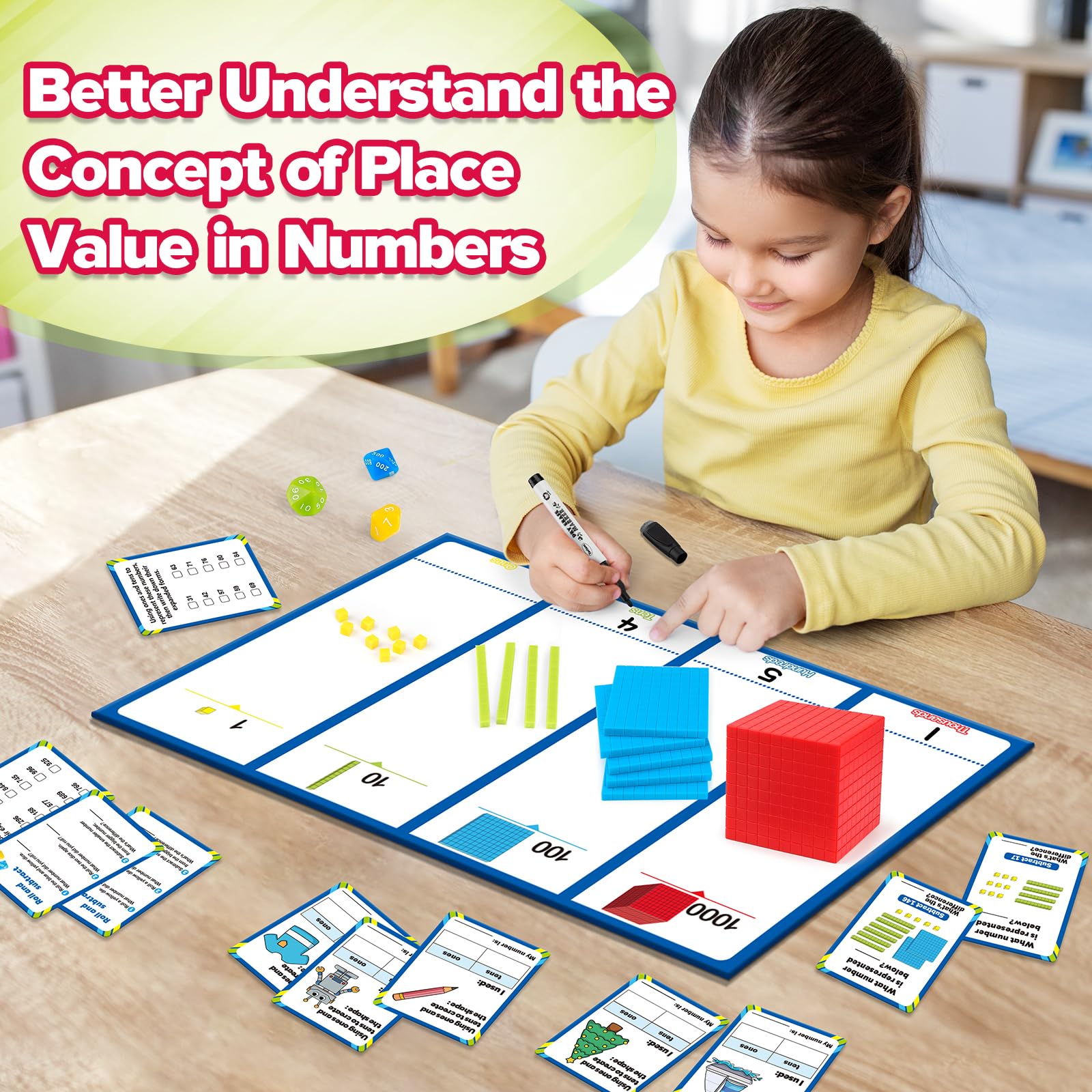 Torlam Base Ten Blocks tens rods visualize tens for number sense activities.
