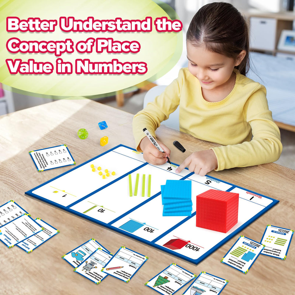Torlam Base Ten Blocks tens rods visualize tens for number sense activities.