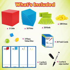 Torlam Base Ten Blocks thousands cube illustrates thousands with durable precision.