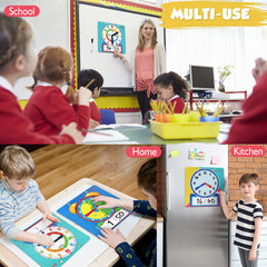 Torlam magnetic learning clock includes a convenient dry-erase pen.