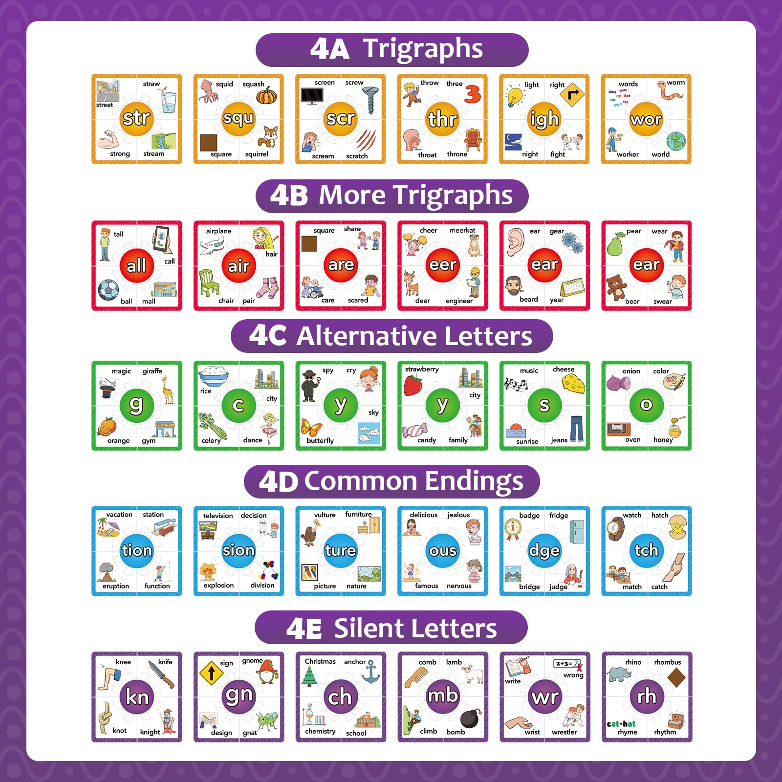 Torlam Phonics Puzzle features bright illustrations for engaging phonics practice