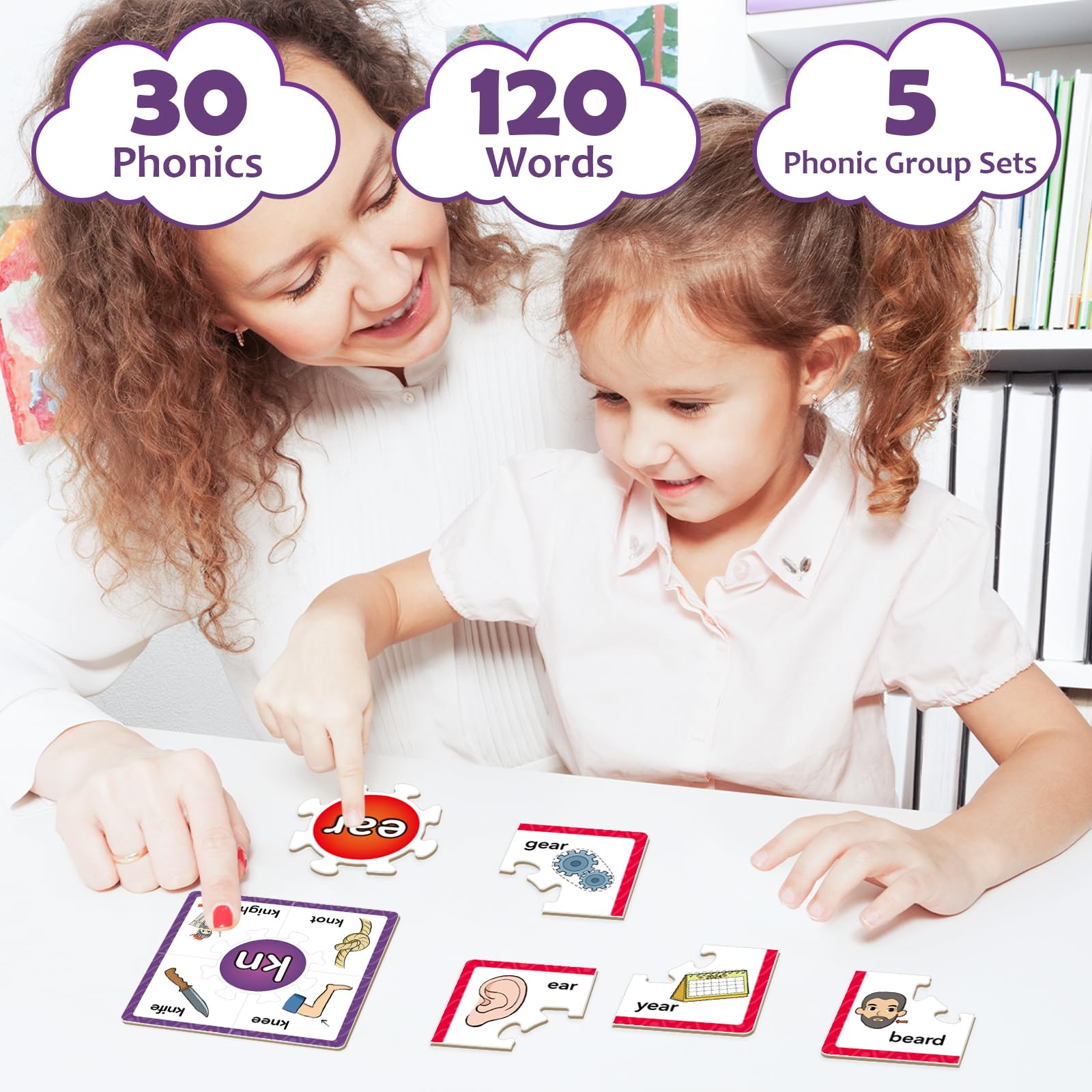 Torlam Phonics Puzzle double-sided cards for versatile learning sessions